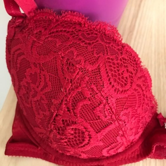 Red Lace Push-up Bra NWOT ~ 32B - Picture 3 of 12